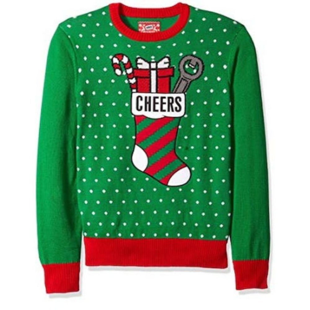 Hybrid Mens Bottle Holder Applique Pullover Sweater, Various Sizes